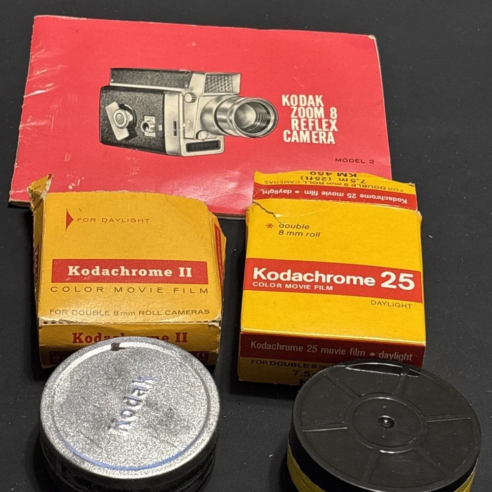 Kodak Zoom 8 Reflex Model 2 8mm Movie Camera Case Manual Kodachrome Film